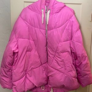 Free People Pink Oversized Puffer